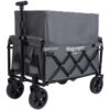 Expandable Dual-Layer Utility Wagon with 100% Extra Space - Grocery Cart for Camping, Shopping, Sports, Gardening, Fishing, Gray