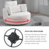 39"W Oversized Swivel Chair with moon storage ottoman for Living Room, Modern Accent Round Loveseat Circle Swivel Barrel Chairs for Bedroom Cuddle Sofa Chair Lounger Armchair, 4 Pillows, Teddy Fabric
