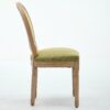 A&A Furniture,French Style Solid Wood Frame Antique Painting Linen Fabric Back Dining Chair,Set of 2,SW1845OL,Olive Green