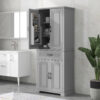 Bathroom Storage Cabinet with Doors and Drawer, Multiple Storage Space, Adjustable Shelf, Grey (Old Sku:WF308204AAE)
