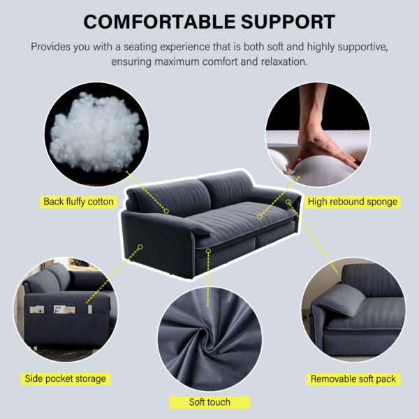 66" Queen Pull Out Sofa Bed, 3-in-1 Convertible Sleeper Sofa with Side Storage,Multi-Functional Velvet Loveseat Bed for Living Room,Bedroom,Apartment,Office.(Old Sku:W1885P154639/W1885P214785)
