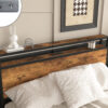 Queen Size Bed Frame with 8 Storage Drawers, LED Headboard with Charging Station, Metal Platform Bed Frame, No Box Spring Needed, Noise-Free, Stable and Solid, Brown
