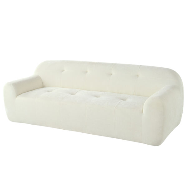 U_Style 85.8" Wide Chenille Fabric 3-Seater Sofa with Tufted Style, Full Sponge Compression Design, with Powder-Free Foam, Pocket Spring for Extra Comfort, 23.6" Seat Depth, No Assembly Required,for L