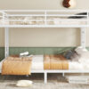 Metal Queen over Queen Bunk Bed for Teens and Adults,Space-Saving/Noise Reduced/No Box Spring Needed,White