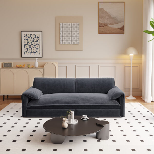 66" Queen Pull Out Sofa Bed, 3-in-1 Convertible Sleeper Sofa with Side Storage,Multi-Functional Velvet Loveseat Bed for Living Room,Bedroom,Apartment,Office.(Old Sku:W1885P154639/W1885P214785)