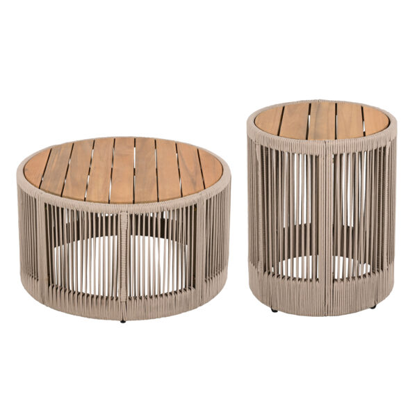 9a361b2f2e3846e683ed13599d07b3dc_78bfe2780b19a26306aff794517e8ead Rustic Industrial Table Set of 2,Coffee Table & Side Table with Woven Rope Design, Modern Functionality Stylish Table Set for Living Room and Home Decor-Rope Beige