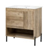 30" Modern Wood Fixture Bathroom Vanity, Bathroom Cabinet with Sliding Drawer, Bathroom Storage Cabinet with Ceramic Basin Sink Top, Single Bathroom Vanities Cabinet with Doors and Open Shelf