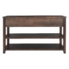 TREXM Retro Design Console Table with Two Open Shelves, Pine Solid Wood Frame and Legs for Living Room (Espresso)