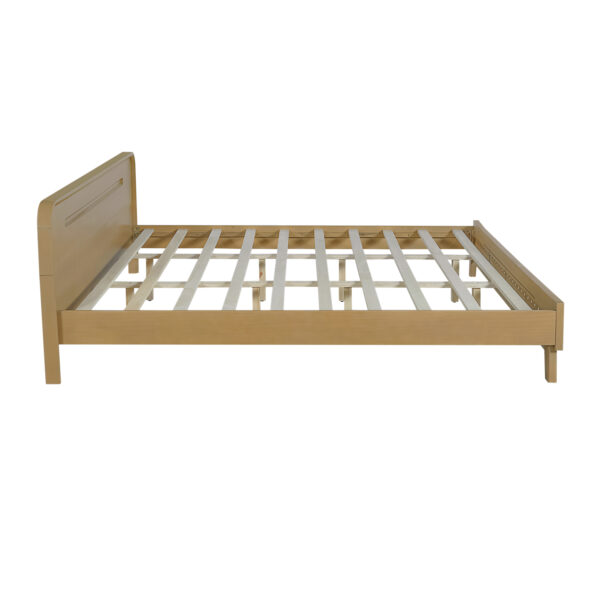 9af3f2210f03430a970dc6eecbbccf94_6d96347f972f9f94678474cb2291bc90 PINE SOLID WOOD KING SIZE BED, SOLID AND STABLE, NO BOX SPRING NEEDED, RUSTIC YELLOW COLOR