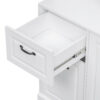 Bathroom Storage Cabinet with Tilt-Out Hamper, 70.9'' Tall Free Standing Organizer with Drawers & Adjustable Shelves, MDF Linen Tower with Steel Handles, White Finish