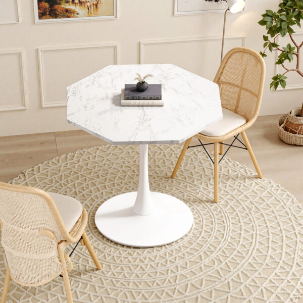 9b39abd0baaa48e6864acb4632a28c2a_23bc793b508c1beedf72d04a567f4621 31.50"Modern Octagonal Coffee Table with Printed White Marble Table Top,Metal Base, for Dining Room, Kitchen, Living Room