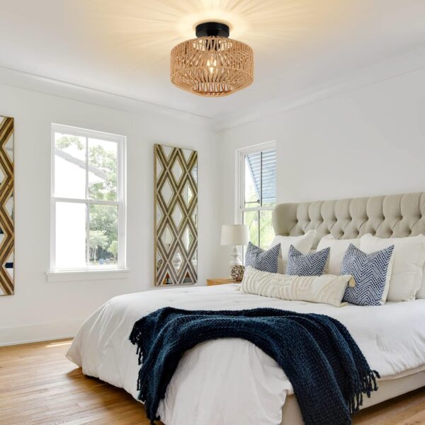 9bb1533477704db5932b2c0154abc0cd_a78d9c9bf27a52c1e15ce1a098fd6d3d Boho Light Fixtures Ceiling Mount,Mini Rattan Chandelier Light Fixture with Dimmable LED Bulb,Hand Woven Ceiling Light Fixtures Flush Mount for Hallway Bedroom Kitchen Entryway Living Room