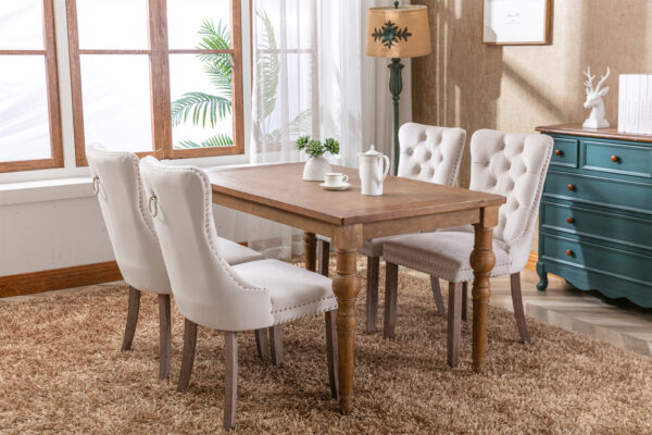 9bf3323de9f94bf7892b4c4011ace009_20220618_521e78edd7520b0c00f9f9cbc5f150a1 Nikki Collection Modern, High-end Tufted Solid Wood Contemporary Velvet Upholstered Dining Chair with Wood Legs Nailhead Trim 2-Pcs Set,Beige, SW2001BG