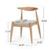 5-Piece Mid-Century Modern Dining Set - Solid Wood Frame Table + 4 Beige Upholstered Chairs(White Oak+Beige)