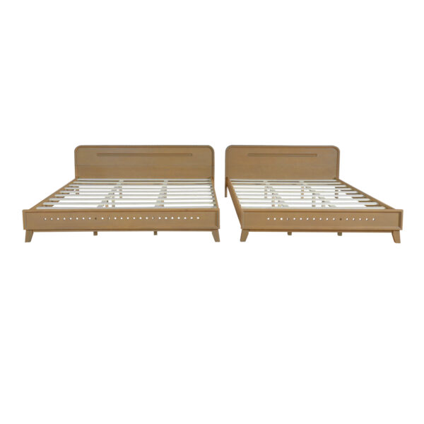9c63377f988b48a4b76a2979ab2a018d_3af98b046c16bf9f541330cb931c379e PINE SOLID WOOD KING SIZE BED, SOLID AND STABLE, NO BOX SPRING NEEDED, RUSTIC YELLOW COLOR