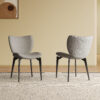 Dining Chairs Set of 2, Modern Design Home Chairs, PU Leather Metal Dining Chairs for Kitchen Dining Room-Gray