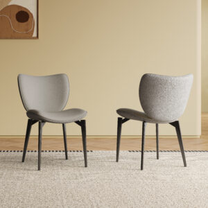 Dining Chairs Set of 2, Modern Design Home Chairs, PU Leather Metal Dining Chairs for Kitchen Dining Room-Gray