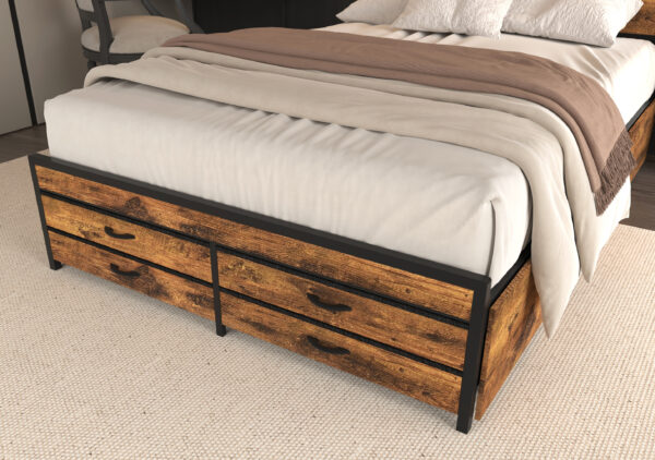 9e14aaeda4ce426a8eeca9d08bd98930_6a83a134bc4f8232aae6c08c5560098f Queen Size Bed Frame with 8 Storage Drawers, LED Headboard with Charging Station, Metal Platform Bed Frame, No Box Spring Needed, Noise-Free, Stable and Solid, Brown