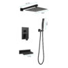 Wall Mounted Bathroom Rain Shower System Set with 10" Rain Shower Head, Handheld Shower and Tub Spout