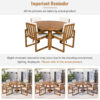 5-Piece Outdoor Patio Dining Set Acacia Wood Outdoor Dining Set Patio Furniture Set with Four  Armchairs and a Table for Garden, Balcony, Backyard, Beige