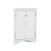 White Triangle Bathroom Storage Cabinet with Adjustable Shelves, Freestanding Floor Cabinet for Home Kitchen