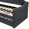Upholstered Twin Daybed with Trundle,Black