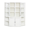 75.25'' Tall Display Cabinet and Two Triangle Sided Bookshelves, 69.25'' Wide Retro Style Wall Suit with Glass Doors, for Hallways, Living room, Office, Studio or Workspace - White