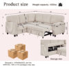 L-Shaped Sectional Sofa Bed with Pull-Out Bed & Storage, 5-Seat Sleeper Couch with USB Charging, Convertible Design for Living Room, Apartment, Corduroy Fabric, Beige
