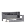 Wooden Twin Size Daybed with Storage Shelves, Multi-functional Bed with Twin Size Trundle Bed and  Study Desk, Gray