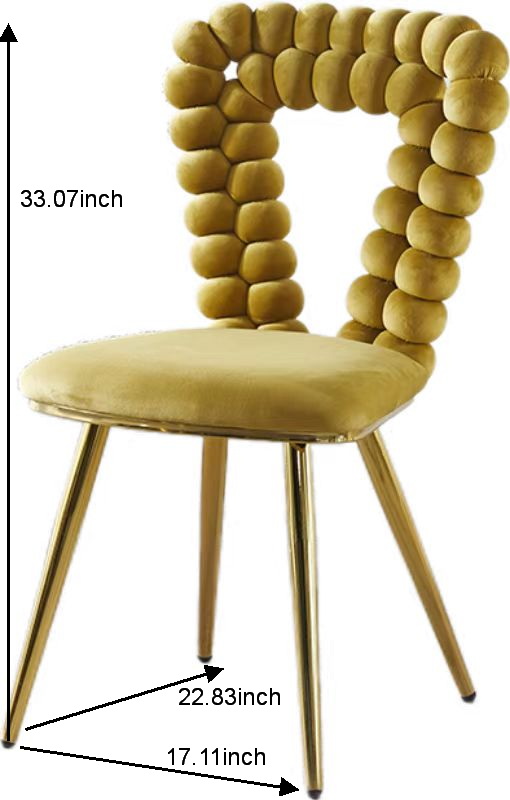 Modern chair(set of 2 ) with iron tube legs, soft cushions and comfortable backrest, suitable for dining room, living room, cafe,hairball back