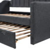 Upholstered Twin Daybed with Trundle,Black