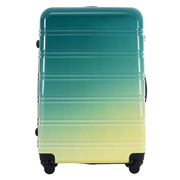 Hardshell Luggage Sets 3 Piece Gradient Color Expandable Suitcase with Spinner Wheels and TSA Lock Lightweight 20" 24" 28" Available,Green+Yellow