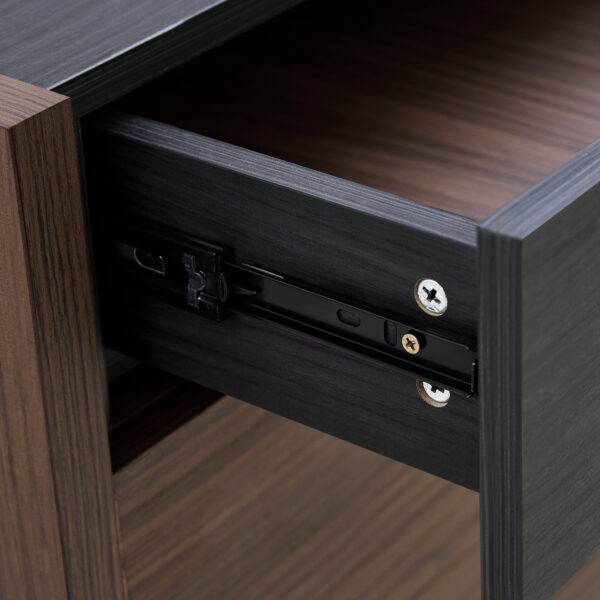 32.5''-58.8'' Extendable & Rotating Cabinet with 1 Drawer, 90-Degree Corner Cabinet, Multifuctional Storage Combination Cabinet for Living Room, Hallway, Entryway, Black & Walnut