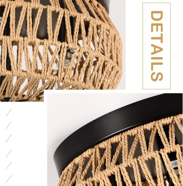 a36ff8981425468183961ce993ecad05_3e52fc156180172407ab240a5a05cc0c 3-Lights Woven Rattan Flush Mount Ceiling Light Fixture with Hand-Worked Cage Shade for Bedroom, Kitchen, Foyer, Porch