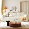 U_Style 85.8" Wide Chenille Fabric 3-Seater Sofa with Tufted Style, Full Sponge Compression Design, with Powder-Free Foam, Pocket Spring for Extra Comfort, 23.6" Seat Depth, No Assembly Required,for L