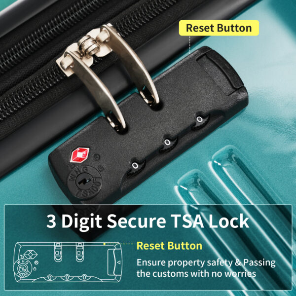 Hardshell Luggage Sets 3 Piece Gradient Color Expandable Suitcase with Spinner Wheels and TSA Lock Lightweight 20" 24" 28" Available,Green+Yellow