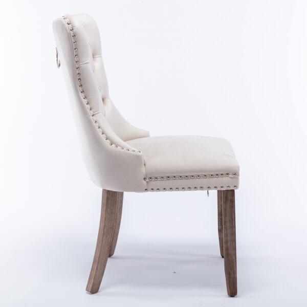a56073cf6bbc453da74fc3ef77e78cea_20220618_d3e74993d4c4f7b5c19675000dfca02e Nikki Collection Modern, High-end Tufted Solid Wood Contemporary Velvet Upholstered Dining Chair with Wood Legs Nailhead Trim 2-Pcs Set,Beige, SW2001BG