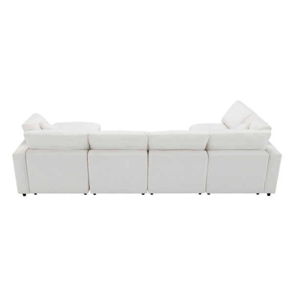 130*65" Modern Modular Cloud Sofa Bed, 6 Seat Chenille Sectional Couch Set with Ottoman,Free Combination,Convertible U Shaped Sleeper Sofa for Living Room, Apartment, 3 Colors