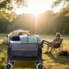 Multi-Functional Push-Pull Folding Wagon Cart with Rotating Handle & 9"x4" Beach Tires for Camping & Beach –300L XL Heavy-Duty, Large Capacity for Transport, Groceries, and Outdoor Use