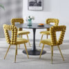 Modern chair(set of 2 ) with iron tube legs, soft cushions and comfortable backrest, suitable for dining room, living room, cafe,hairball back