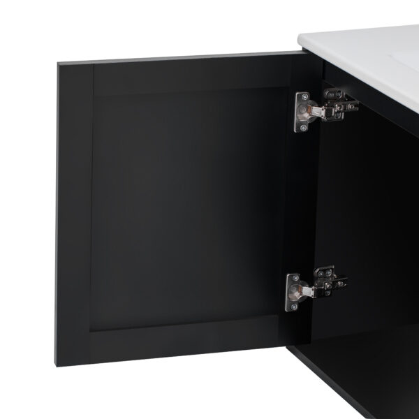 30" Bathroom Vanity with Ceramic Sink, Mid-Century Bathroom Vanity Cabinet with 2 Drawers, Bathroom Vanities Cabinet with Large Storage Space