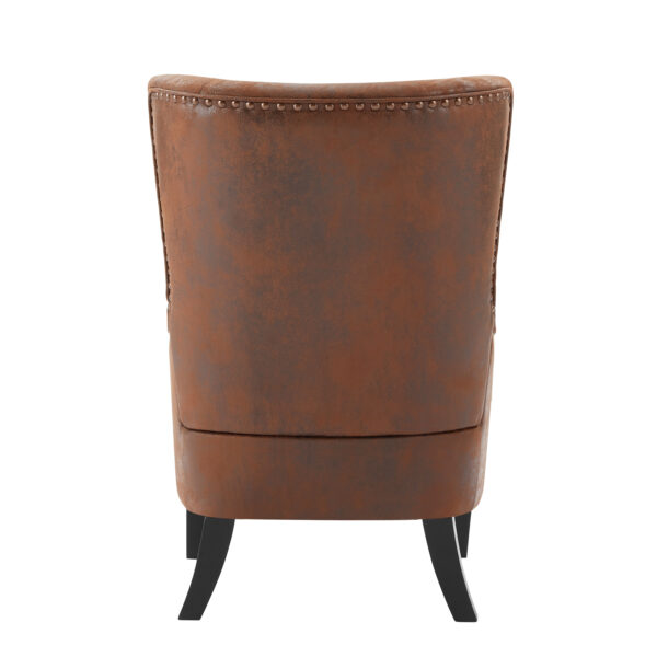 Mirod Hi-back Vintage Distressed Lounge Chair with Ottoman,Classic Tufted Design & Nailhead Trim for Living Room, Study, Bedroom