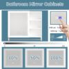 Modern 32 x 28 inches Aluminium Bathroom Cabinets, Medicine Cabinets with Mirrors and LED Lights, Bathroom Lockers with Multilevel Storage Compartments and Towel Rails