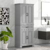 Bathroom Storage Cabinet with Doors and Drawer, Multiple Storage Space, Adjustable Shelf, Grey (Old Sku:WF308204AAE)