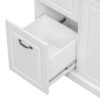 Bathroom Storage Cabinet with Tilt-Out Hamper, 70.9'' Tall Free Standing Organizer with Drawers & Adjustable Shelves, MDF Linen Tower with Steel Handles, White Finish