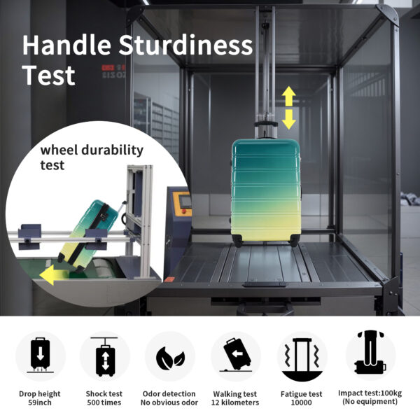 Hardshell Luggage Sets 3 Piece Gradient Color Expandable Suitcase with Spinner Wheels and TSA Lock Lightweight 20" 24" 28" Available,Green+Yellow