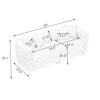 89 inch Sofa for Living Room, Fashion Sofa with Metal Legs, 3 Seater Sofa, Solid Wood Frame Couch with 4Pillows, for Apartment Office Living Room - White