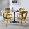 Modern chair(set of 2 ) with iron tube legs, soft cushions and comfortable backrest, suitable for dining room, living room, cafe,hairball back