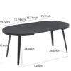 Extendable table,DINING TABLE,OFFICE TABLE,COFFEE TABLE,metal leg,MDF top,100/140/180x100x75cm,BLACK  COLOR