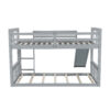 Twin Over Twin Bunk Bed with Slide and Ladder, Gray (Old SKU:LT000108AAE)